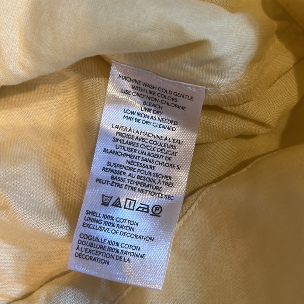 NWOT FREE PEOPLE co-ord Yellow Lace eyelet Dress Button-Up Shirt set size large - Picture 11 of 16